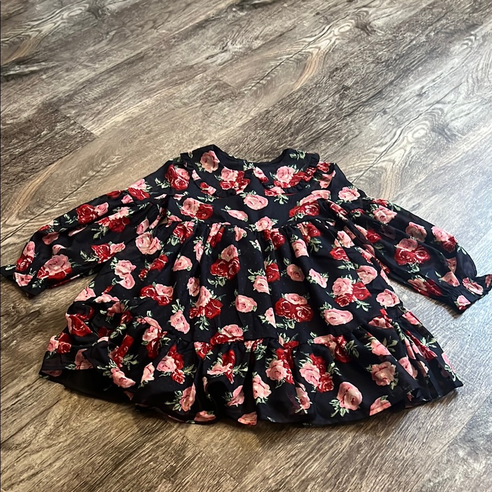 Floral Navy and Red Dress